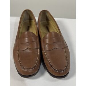 JOHNSON & MURPHY Mens Sheepskin Brown Penny Loafers Shoes Style 3340 SZ 12 M